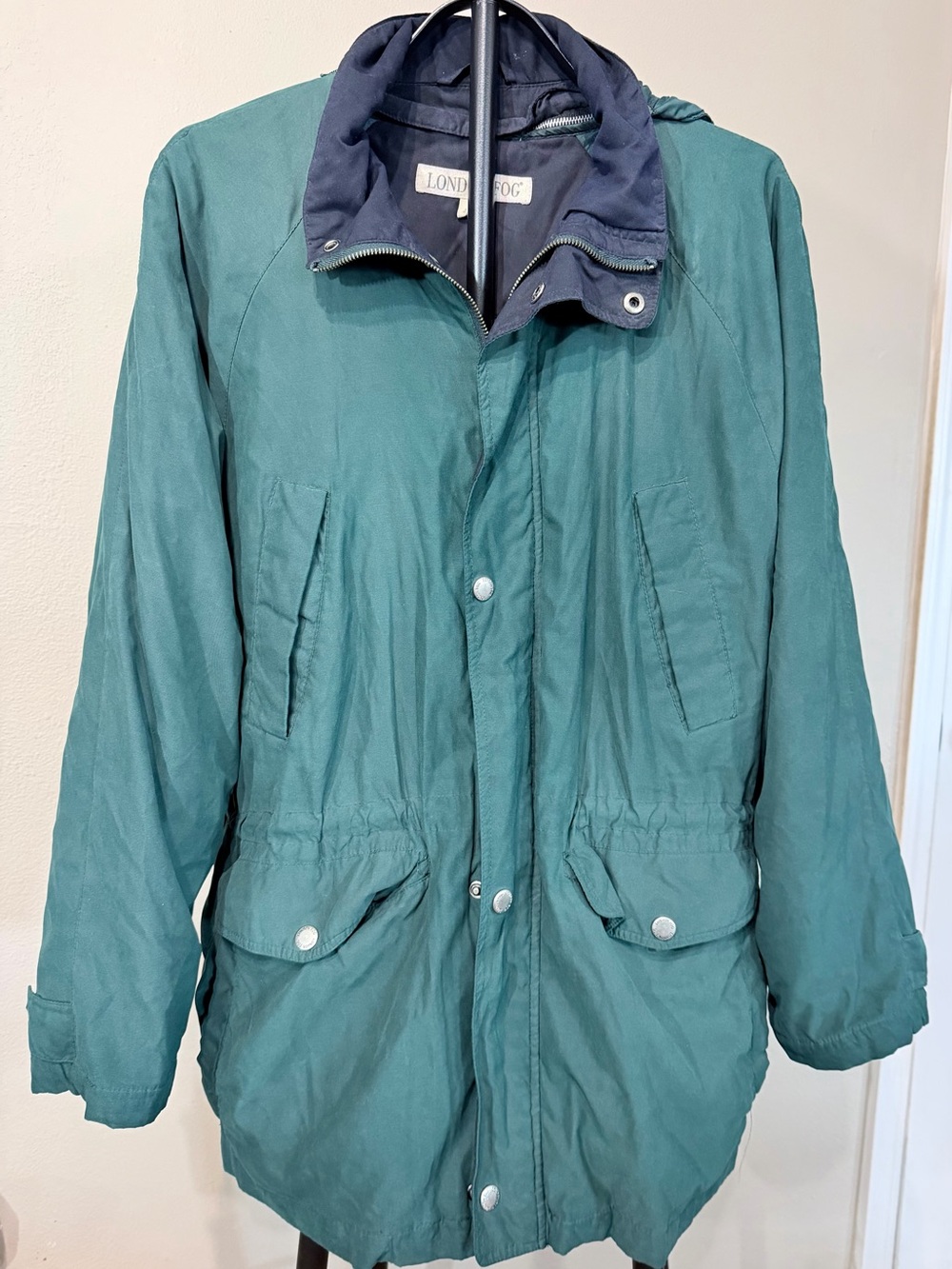 Vintage LONDON FOG Green Hooded Parka Jacket Size M